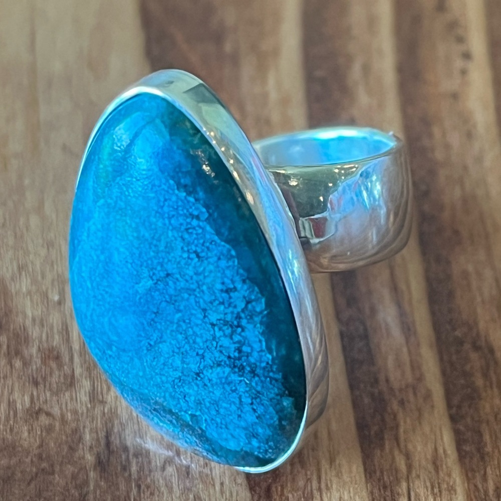 925 ss blue stone/ turquoise color ring
